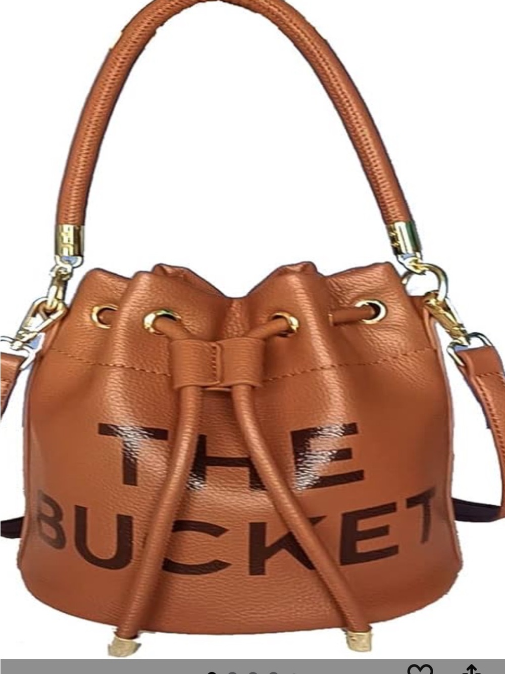 The Bucket Bag Caramel Brown PU Faux Leather